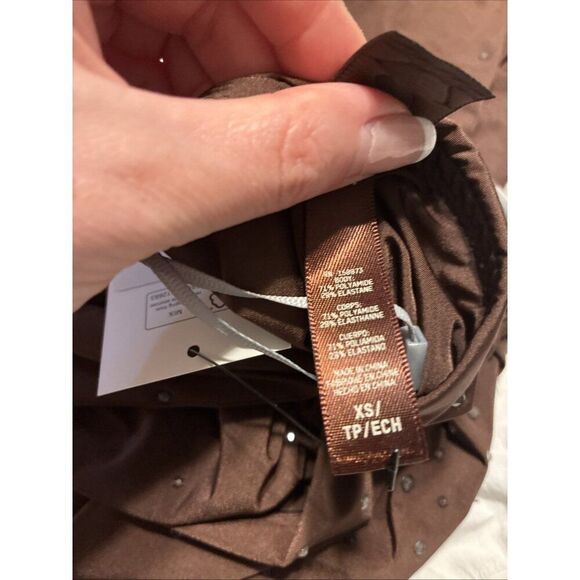 skims swarovski New Authentic Cocoa Brown Jelly Tube Skirt Maxi Xs - Picture 8 of 8